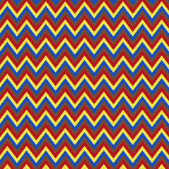 Colorful Zigzag chevron pattern, stripe pattern, small corners at variable angles between two parallel lines jagged and fairly regular, a decorative pattern used in fabrics, floors and paneled wood.