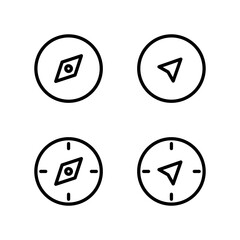 Compass icon set. Gps icon. Navigation compass icon. 