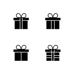 Gift box icon set. Box icon. Gift icon.