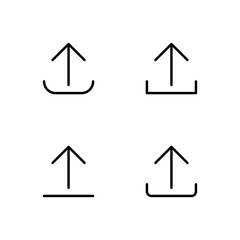 Upload icon set. Up arrow icon set. Upload icon.