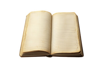 Open notebook isolated on transparent background
