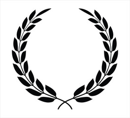 Decorative black Laurel wreath Circle vector design on white background
