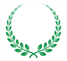 Coloring laurel wreath floral heraldic graphics element design on light background