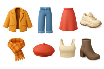 3D icon set of fashion design tools: mannequin, measuring tape, sketchbook, fabric swatches, pencil, sewing needle, pin cushion, scissors. 3d icon. icons set of 3d style in a modern design. Isolated