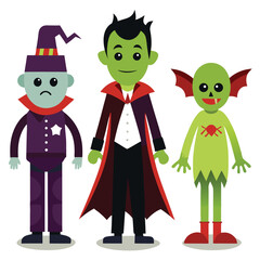 Halloween costumes isolated on white