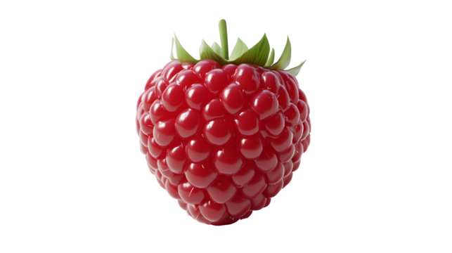 Realistic 3D raspberry on a white background 