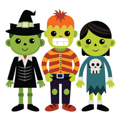 Halloween costumes isolated on white