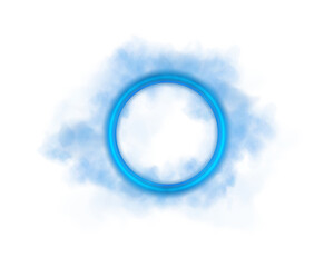 An enchanting blue smoke ring effect that creates an ethereal, dreamlike appearance, enhancing the visuals