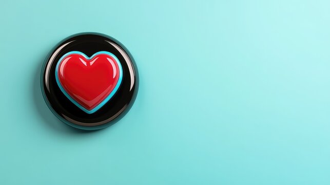 A glowing blue reset button replacing the heart of a person, symbolizing a fresh start.