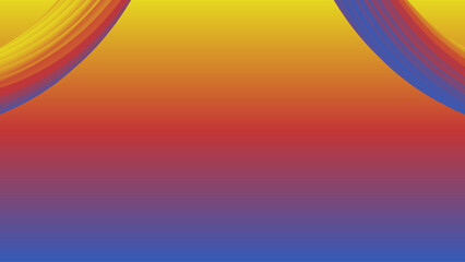 Gradient background. Colorful abstraction. Minimalism. Fake 3D. Blue, red, yellow colors. Vector illustration EPS10