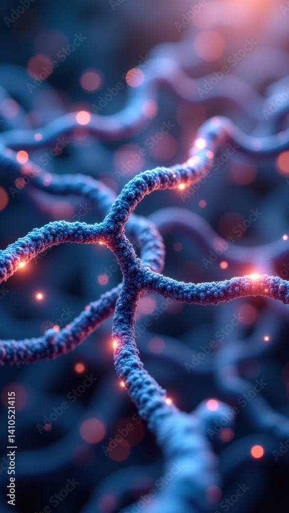 Poster a close-up illustration of glp1 (glucagon-like peptide-1) interacting with a brain neuron, highlight