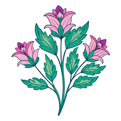  Stylized Acanthus Flower Bouquet Illustration