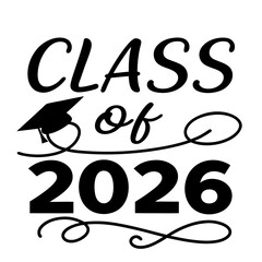 Class Of 2026 Graduation Design With Cap And Elegant Flourishes Illustration