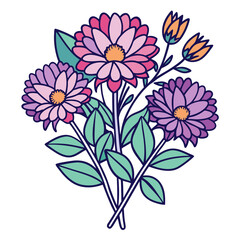  Elegant Aster Flower Bouquet Design