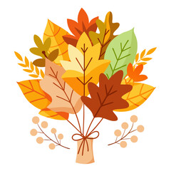 Fototapeta premium Beautiful Autumn Leaves Flower Bouquet Design