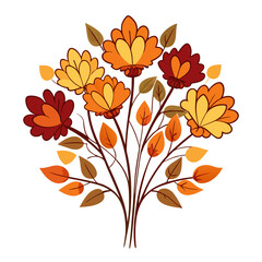  Elegant Autumn's Breath Flower Bouquet Illustration