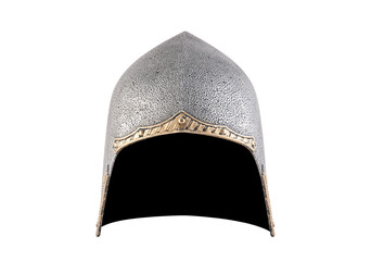 Medieval knight helmet isolated on white background with clipping path