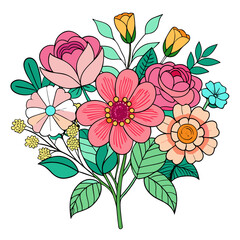  Charming Illustration of Blooming Paradise Bouquet