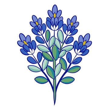 blue flowers on white background clip art preview