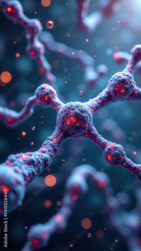 Aufkleber a high-resolution microscopic view of glp-1 (glucagon-like peptide-1) molecules interacting with a b