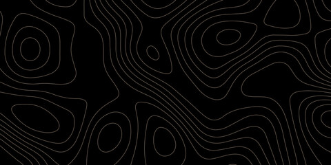 Fototapeta premium A seamless black and white topographic map pattern featuring stylized contour lines that represent elevation. This vintage-inspired design captures the classic look of outdoor maps with intricate line