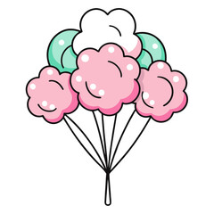  Vibrant Candy Floss Bouquet Artwork