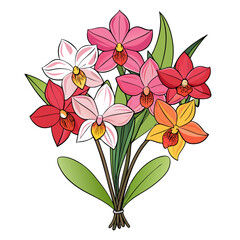  Beautiful Cattleya Flower Bouquet Artwork