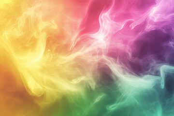 Obraz premium Vibrant nebula with swirling smoke in shades of yellow pink and green