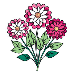  Lovely Chaenactis Flower Bouquet Artwork