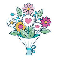  Cheerful Child's Play Flower Bouquet Art