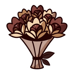  Rich Dark Chocolate Flower Bouquet Artwork