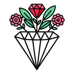  Charming Diamond Flower Bouquet Floral Art