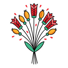  Energetic Firecracker Plant Floral Bouquet Art