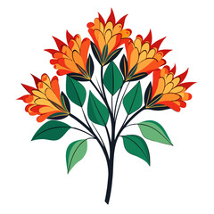  Colorful Firebush Bouquet Illustration for Art Lovers