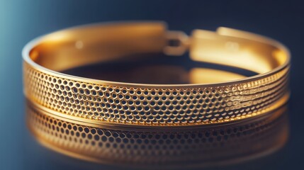 A Close Up View of a Shiny Gold Bracelet