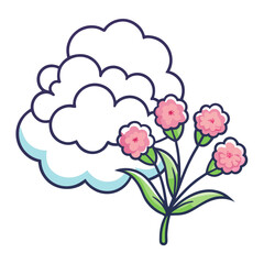  Lovely Fluffy Clouds Bouquet Illustration