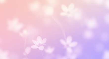 Light pastel flower background for spring holiday card. Dreamy blurred backdrop with tender beauty and floral elements. Gentle wedding invitation or romantic design.