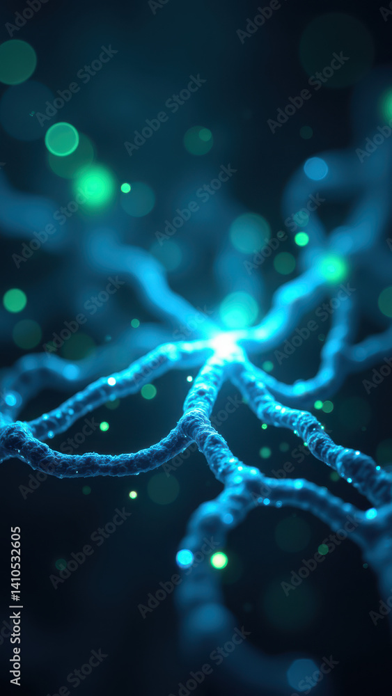 Aufkleber a 3d rendering of glp1 molecules with a network effect.