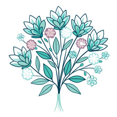  Vibrant Frosty Blossoms Flower Bouquet Art