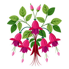  Exquisite Fuchsia Flower Bouquet Art