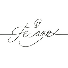 Elegante inscripci&oacute;n cursiva "Te Amo" sobre fondo blanco  