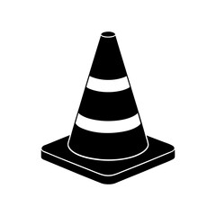 Traffic Cone Silhouette vector illustration