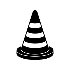 Traffic Cone Silhouette vector illustration