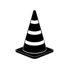 Traffic Cone Silhouette vector illustration