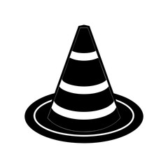 Traffic Cone Silhouette vector illustration