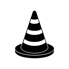 Traffic Cone Silhouette vector illustration