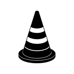 Traffic Cone Silhouette vector illustration