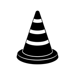 Traffic Cone Silhouette vector illustration