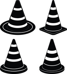Traffic Cone Silhouette vector illustration