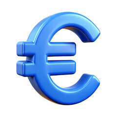 Obraz premium 3d euro sign symbol isolated on transparent background